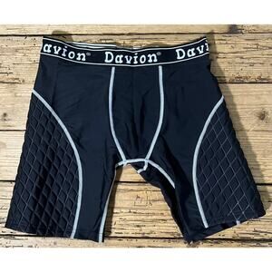 Davion Unisex Size L Padded Sliding Compression Shorts W/Cup Pocket